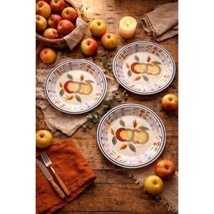 Royal Norfolk RNF60 Apple Dinner Plates 10.5" Set of 3 Country Farmhouse Plaid
